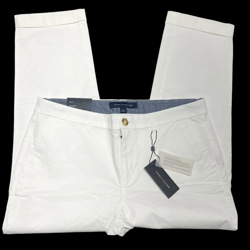 Tommy Hilfiger Women’s White 12 Hampton Heritage Stretch Slim Cuffed Crop NWT*** - Picture 7 of 16